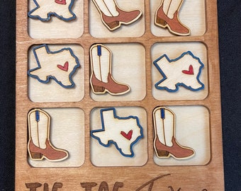 Tic Tac Texas game - TX Texans gift present game room night dorm realtor welcome