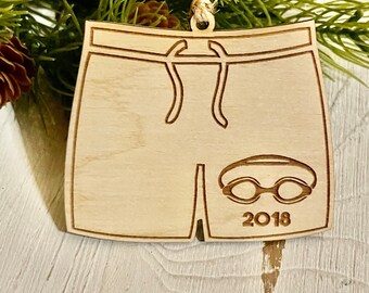 Swimming Tag Ornament - 2024 pool team spirit senior gift high school university diving lap