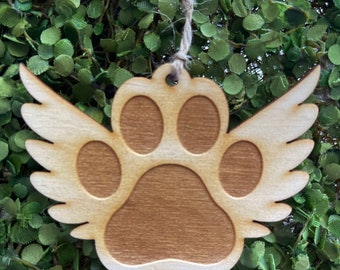 Pet Memorial ornament- cat dog rescue pet mom dad paw loss