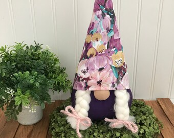Spring Summer Gnome - Floral purple tones