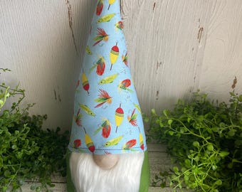 Fishing Gnome - Blue Fish lures fly rod camping fisherman bass boat ship catfish lake deep sea pond decor shelf sitter