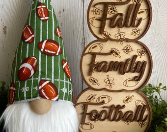 Football Gnome - High school pee wee flag touchdown sports game time decor fan spirit