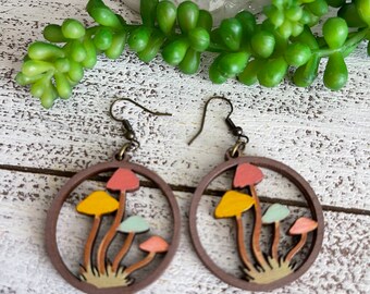 Mushroom Statement Dangle Earrings