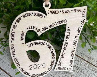 2025 Trending Slang Ornament - Six Seven 6 7 teen young adult Gen Z Gen alpha millennials gift keepsake reminder humor funny memory memento