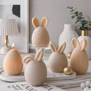Stampo in silicone per Pasqua, stampi in silicone per uova, 2 stampi per uova di Pasqua, in silicone, 3D, per decorazioni pasquali (C
