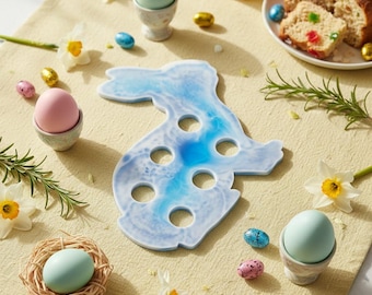 Rabbit Egg Holder – Porcelain Style, Handmade Easter Decor, Made to Order
