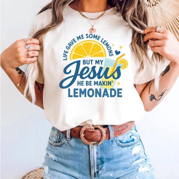 Limonada divertida de Jesús PNG, diseño de camiseta con humor cristiano (archivo digital)