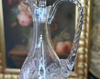 Edwardian Cut Glass Karaffe mit Original Stopfen 1900 Antique British Crystal (3 Pfund, 5 Unzen)