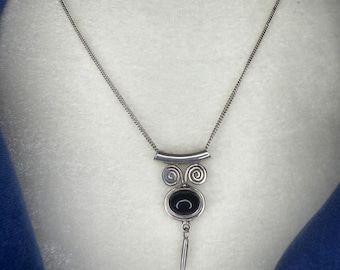 Seltene Vintage Sajen Onyx .925 Silber Halskette - Original Kette