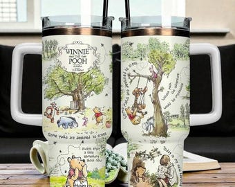 40oz Winnie The Pooh Tumbler, Pooh and Friends Cup, Lover Gift For Her