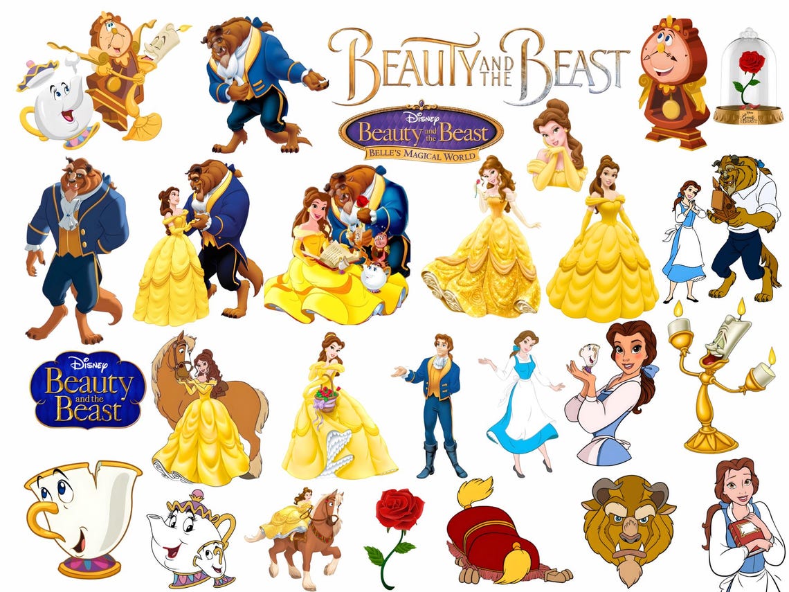 Beauty and Beast SVG, Belle PNG Clipart Bundle, Beauty and the Beast ...