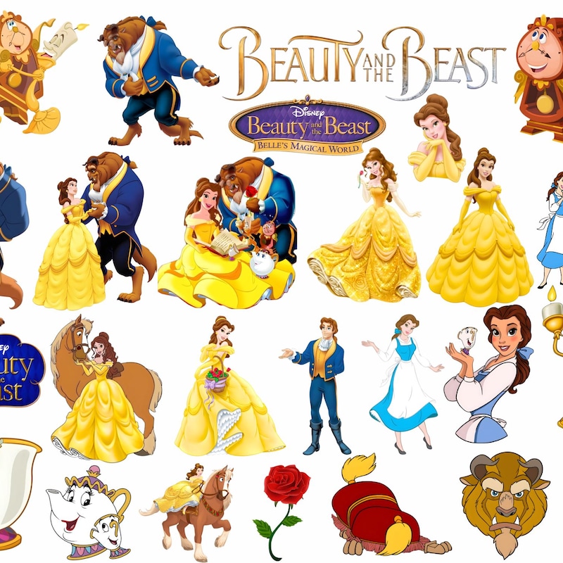 The Beauty and the Beast Clipart - Etsy