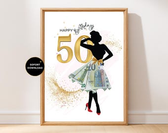 Geldgeschenk für Frau zum 50sten Geburtstag | Geldgeschenk zum 50. Geburtstag