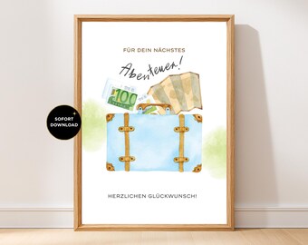 Carta regalo Travel Fund / Adventure Money stampabile (download digitale)