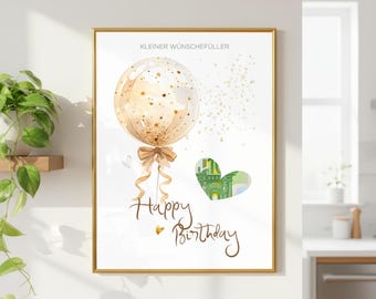 Printable Money Gift for Birthday of Any Age | Geldgeschenk Geburtstag zum Ausschneiden | Instant Download