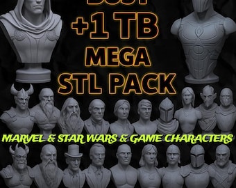 100+ STL Bust Mega Pack: Marvel, Star Wars & Sci-Fi Characters