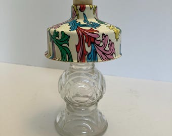 Vintage Apple Blossom Toilet Water Bottle With Plastic Cover | Retro Vanity Bottle | Mid Century Bathroom Decor | 1960s Glass Bottle