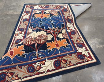 Cecil Blue Color Traditional Oriental Style Handmade Tufted 100% Woolen Area Rugs & Carpet Bedroom Living Room Dinning Room Kitchen Office