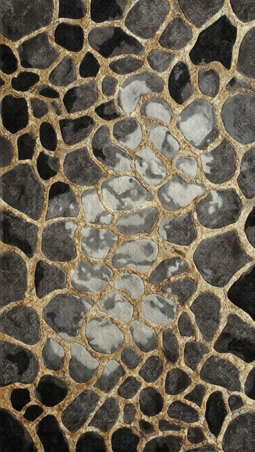 Stone Rug Design Hand Tufted Wool and Silk Rug – Modern Stone Pattern, Grey and Gold - Etsy