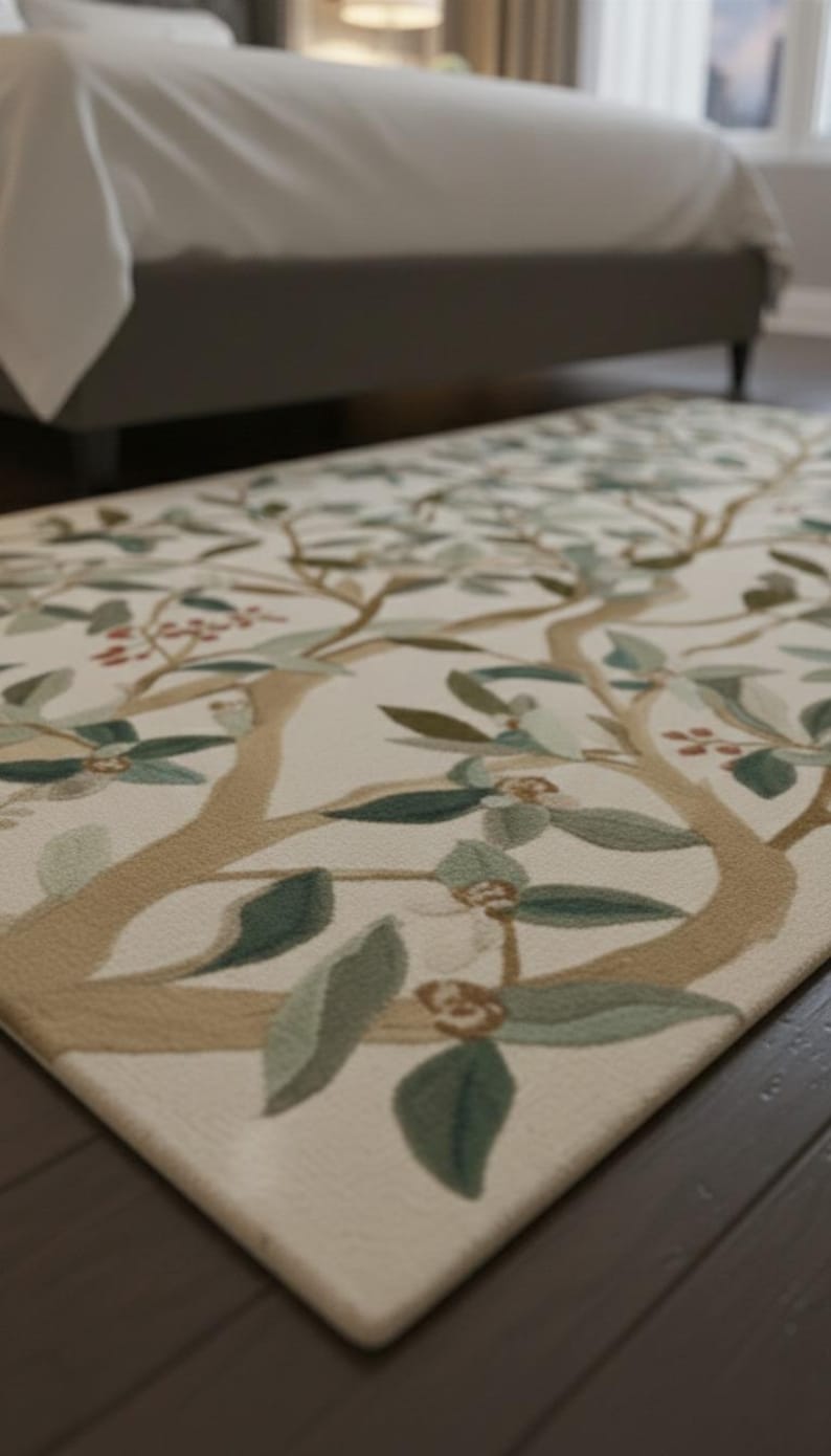 Hand Tufted Botanical Runner Rug – Floral Vine Wool Hallway Carpet ...
