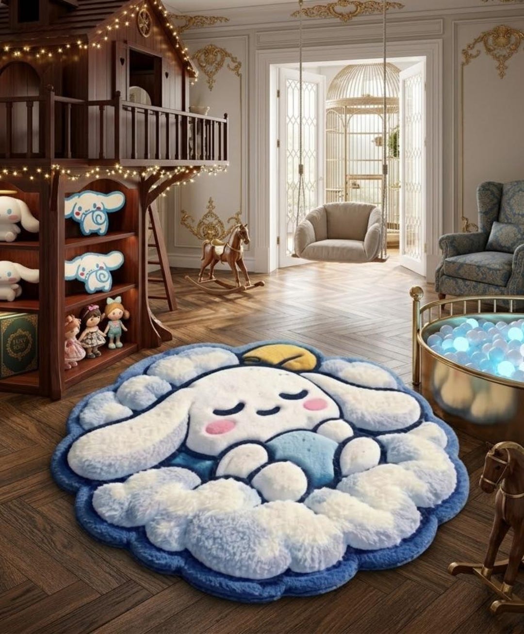 Sleeping Dog Rug Sleeping Puppy Cloud Carpet, Soft Cartoon Style Area Rug, Custom ...