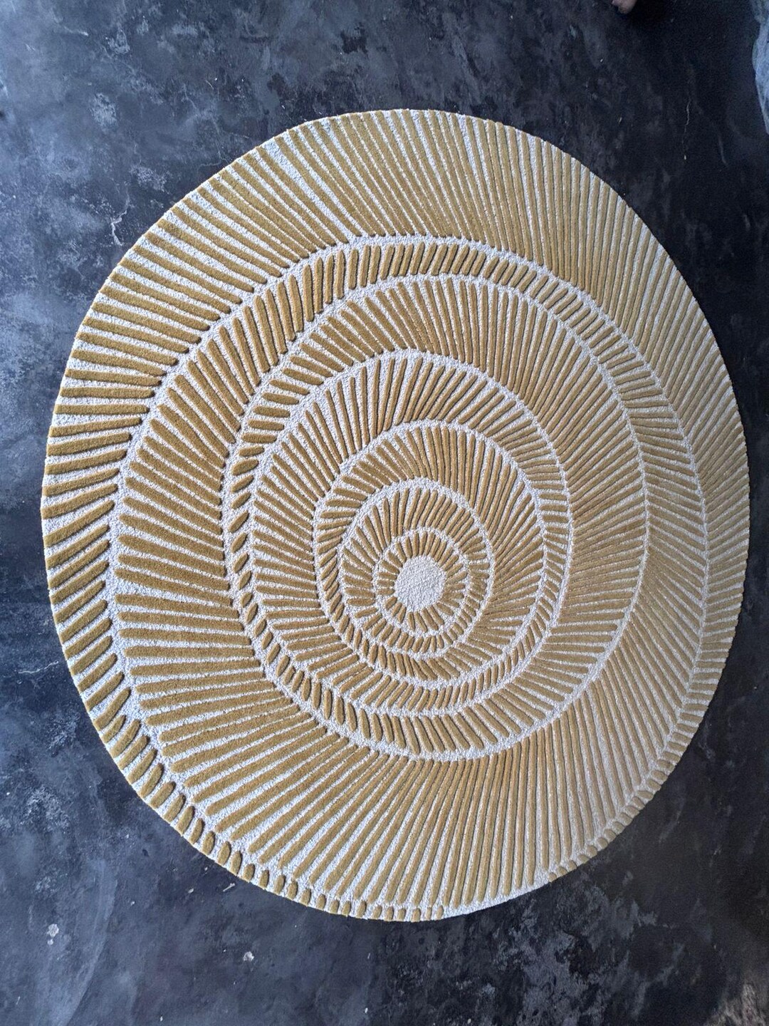 Custom Circular Rugs Hand-tufted Round Sunburst Rugs, Modern Textured Circle Carpet, Custom ...