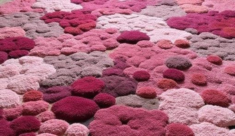 Pink Cloud Tufted Rug – Handmade Textured Bubble Carpet, Custom Shaggy ...