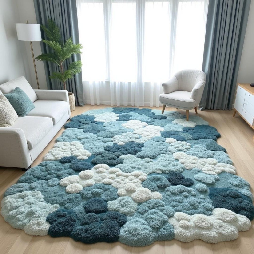 Archie Cloud Rug Hand Tufted Blue Cloud Rug, Abstract Plush Area Carpet for Kids Room - Etsy