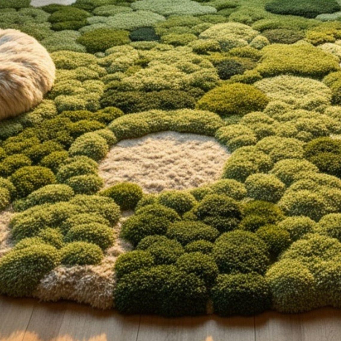 Hand-tufted Moss Rug, 3D Textured Green Carpet, Botanical Nature ...