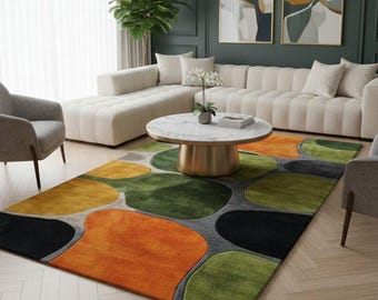 Modern Abstract Multicolor Area Rug – Handcrafted Designer Carpet for Living Room & Bedroom