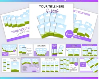 Etsy Listing Mockup Canva Templates Bundle, Planner Journal (Digital Product)