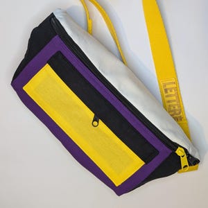 Mae Bag - Cotton Sling/Bum Bag in Nonbinary Pride Flag Colours