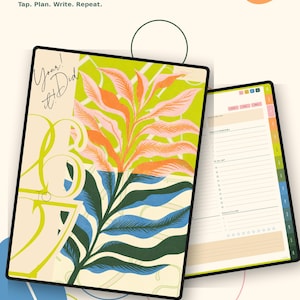 Könnte beinhalten: Ein digitaler Planer für 2026-2027 mit einem Cover, das eine botanische Illustration aus grünen und orangefarbenen Blättern, den Text 'Your! it Did' und '26 to 27' zeigt. Der Planer hat 473 Seiten, ist verlinkt und ein PDF-Download.