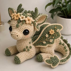 Luna Blossom Crochet Pattern PDF, Fantasy Dragon Amigurumi Pattern, Cute Crochet Plush, Beginner Friendly Pattern, Digital Download