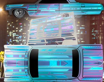 Chevy Impala Lowrider Metallic Foil Decals für 1:64 HW Modell