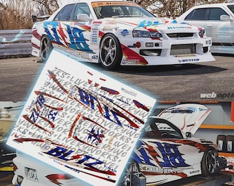 Ken Nomura's Blitz Skyline R34 Waterslide Decals | 1/64 & 1/24 Scale Models