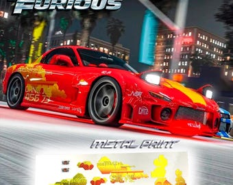 The Fast & The Furious Orange Julius/HKS Mazda RX7 livery | Waterslide decals and Vinyl for 1/64 1/24 and 1/10 scale