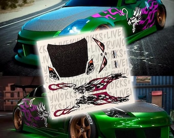 "Need for Speed Untergrund 2 ""Eagle"" im Maßstab 1:12" Weiße Wasserschiebebilder Abziehbilder und Vinyl für die Modelle 1/64, 1/24 und 1/10