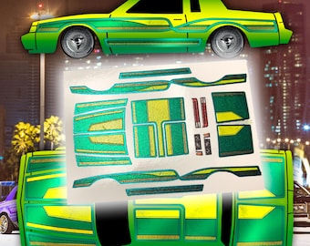 Buick GNX Lowrider Metallic Foil Decals für 1:64 HW Modell
