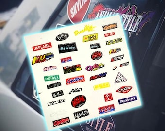 Jdm Auto Aufkleber Teams&Garagen | Weiße Toner Waterslide Decals für 1/64 1/24 Modelle und 1/10 RC