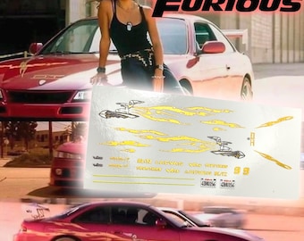 Fast&Furious Letty's issan Silvia s14 Lackierung | Weißtoner Waterslide Abziehbilder und Vinyl