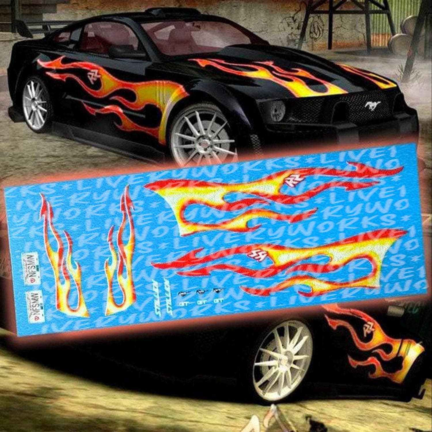 Razor Mustang Waterslide Decals | NFS Most Wanted Livery, 1:64 Scale - Etsy