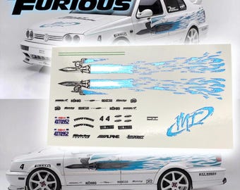 The Fast & The Furious Jessie's Jetta Livery | Waterslide decals and Vinyl for 1/64 1/24 and 1/10 scale