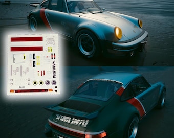 Cyberpunk Porsche 930 Samurai | Waterslide Decals für 1:64 Modelle(oder Custom auf Anfrage)
