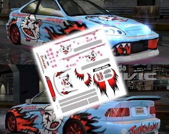 NFS Untergrund TJ's/Junkman's Punjab Lackierung | Weiße Wasserschiebebilder Abziehbilder und Vinyl für die Modelle 1/64, 1/24 und 1/10