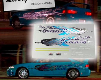 F&F Mia's Integra Livery | White Toner Waterslide decals and Vinyl for 1/64 1/24 and 1/10 scale