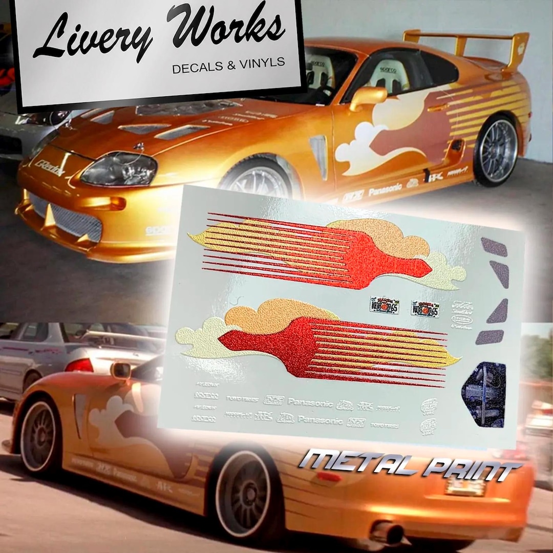 2F2F Slap Jack's Supra Livery | White Toner Waterslide Decals and