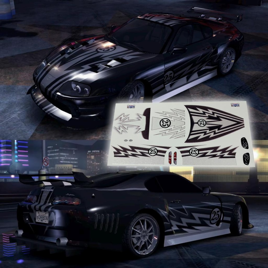 Supra Graphics Sal's Toyota Supra NFS Carbon Decals | 1/64 1/24 Scale - Etsy