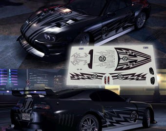 Sal's Landumo Supra NFS Carbon Abziehbilder | 1/64 und 1/24 Maßstab