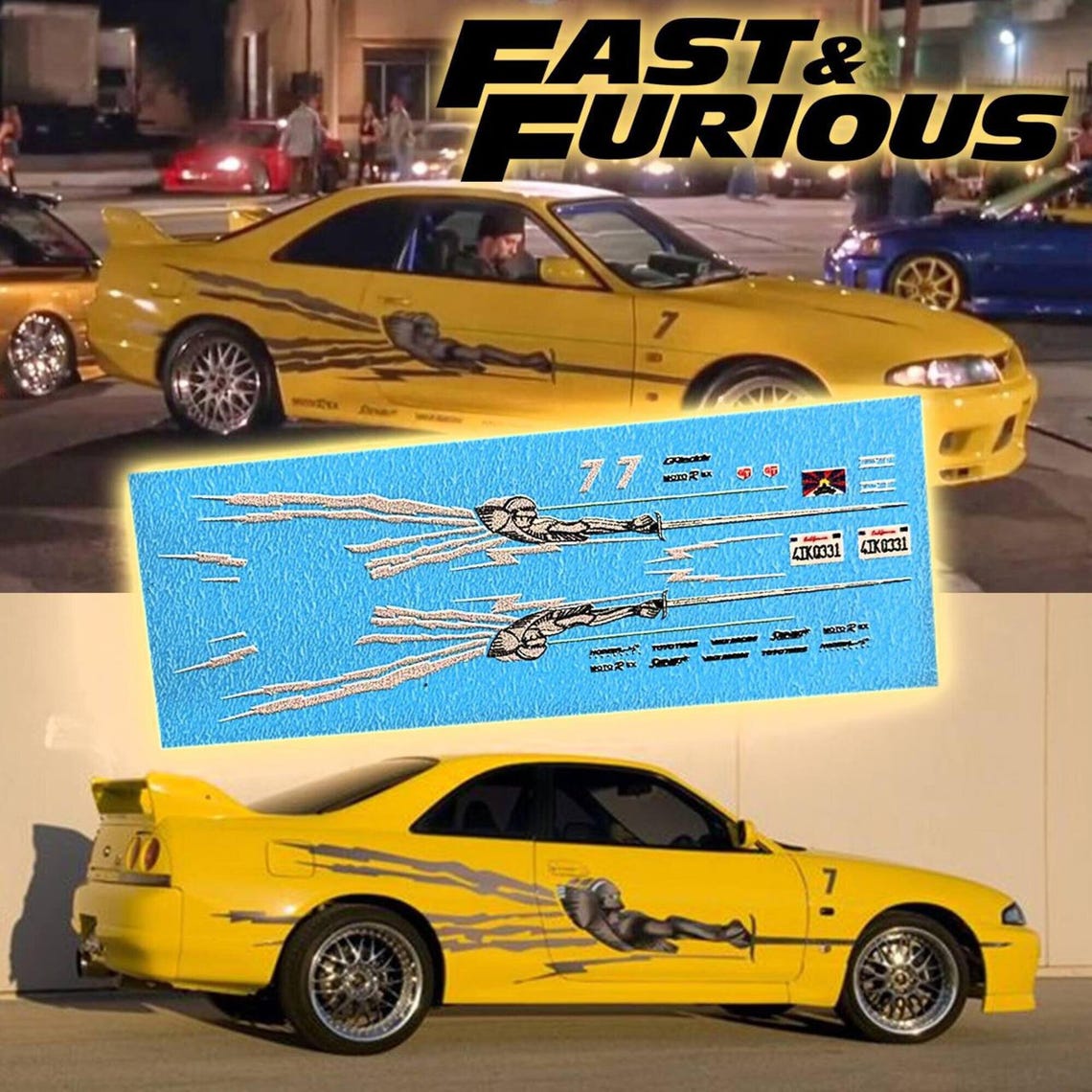 Leon R33 Livery F&F Leon's R33 Skyline Livery | White Toner Waterslide Decals and Vinyl ...